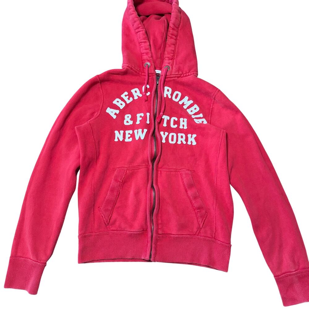 Abercrombie & Fitch Red Zip Up Hoodie Size Medium